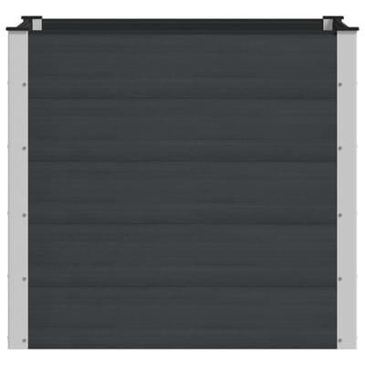 vidaXL Verhoogde plantenbak Zwart 100 x 100 x 91 cm WPC en Aluminium