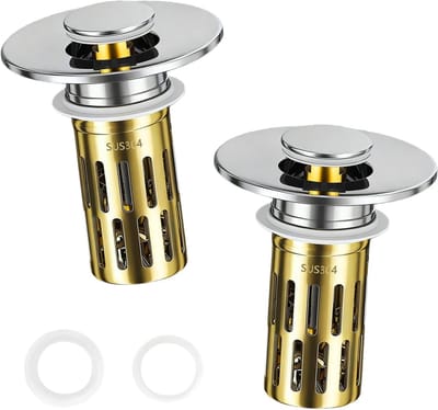 Verbeterde Gootsteenstop in Roestvrij Staal met Pop-up Afvoerzeef voor Badkamer, Keuken en Badkuip