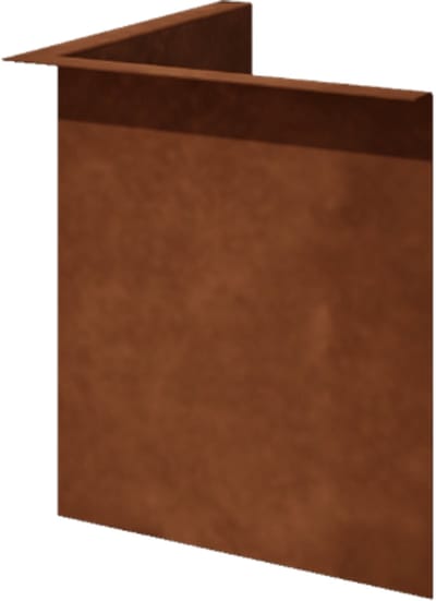 Cortenstaal borderrand - Gezet - Binnenhoek - Hoogte 34 cm - Roestkleur - MySteel
