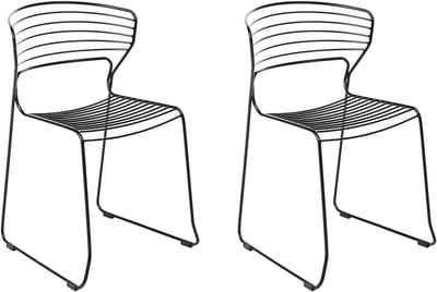 PISTOIA - Set van 2 tuinstoelen - Zwart - Staal