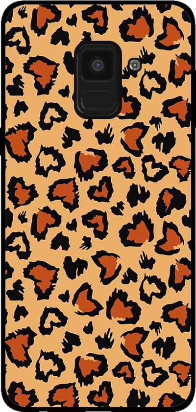 Smartphonica Telefoonhoesje voor Samsung Galaxy A8 2018 met tijgerprint - backcover met panterprint - Bruin geschikt voor Samsung Galaxy A8 2018
