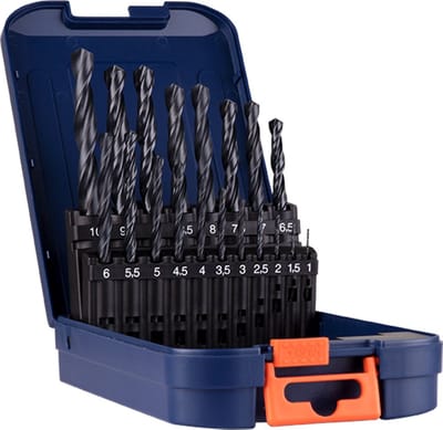 Rotec Spiraalborenset '100', DIN338, type N, 19-dlg, ø1-10 ABS