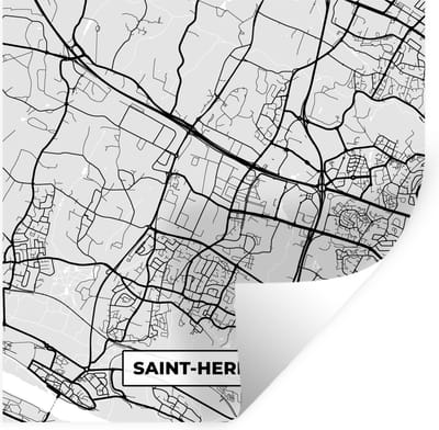 Muurstickers - Sticker Folie - Stadskaart - Frankrijk - Kaart - Saint-Herblain - Plattegrond - 100x100 cm - Plakfolie - Muurstickers Kinderkamer - Zelfklevend Behang XXL - Zelfklevend behangpapier - Stickerfolie