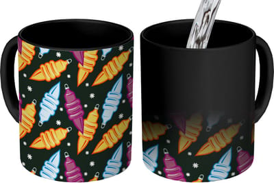 Magische Mok - Foto op Warmte Mokken - Koffiemok - Kerst - Patronen - Lamp - Magic Mok - Beker - 350 ML - Theemok