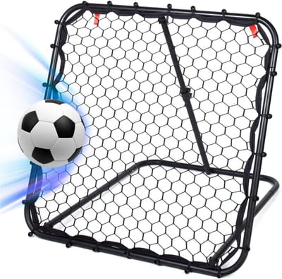 Aurixi® Verstelbare Voetbal Rebounder – Opvouwbaar en Geschikt voor Kinderen en Tieners - Zwart - 84cm x 84cm x 84cm