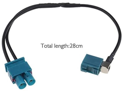 Dubbele Fakra Auto Antenne Adapter voor Volkswagen en Skoda - 28 cm Lengte