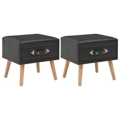 vidaXL - Nachtkastjes - 2 - st - 40x35x40 - cm - kunstleer - zwart