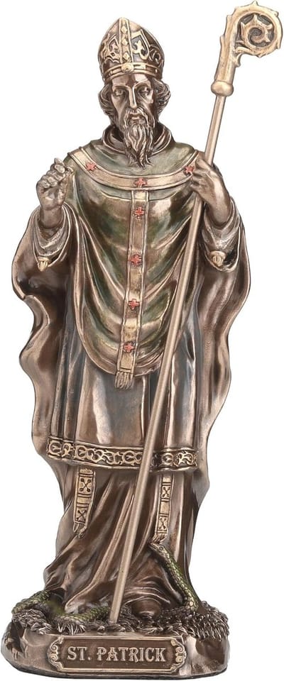 Veronese Design Beeld/figuur - Sint Patrick, de Apostel van Ierland - Veronese Design - (hxbxd)ca. 16cm x 6cm x 5,5cm