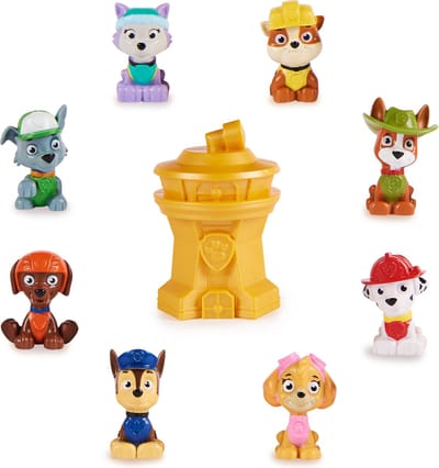 PAW Patrol 10e verjaardag - Minifiguren van 5 cm in uitkijktoren-verrassingsverpakking - stijlen kunnen variëren