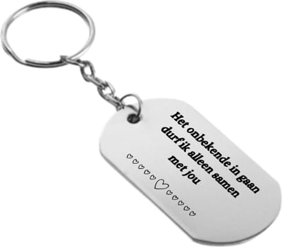 Akyol - het onbekende ingaan durf ik alleen samen met jou sleutelhanger - Quotes - familie vrienden - cadeau - 54 x 29mm