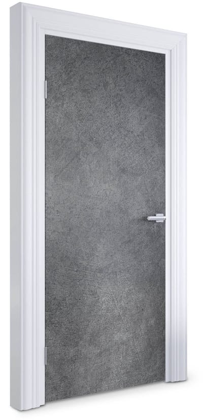 Wallfluent Deursticker - Grijze betontextuur Deurbehang Sticker - 95 x 205 cm - Grijs Deurbehang - Moderne Deur Sticker - Imitatietextuur Deurposter - Deursticker voor de Badkamer - Deur plakfolie
