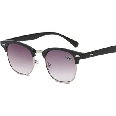 Half Metal Zon Leesbril Dames Bruin Glas Zonnebril Met Sterkte +1.0 tot +4.0 Presbyopie Brillen 4