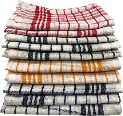 Cenocco 10 - Pieces Vintage Plaid Cotton Kitchen Towel Sets