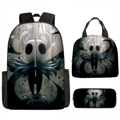 Luxe Nieuwigheid Creatief Cool Nieuw Hollow Knight 3D Print 3 stuks/Set leerling Schooltassen Laptop Dagrugzak Rugzak Lunchtas Etui