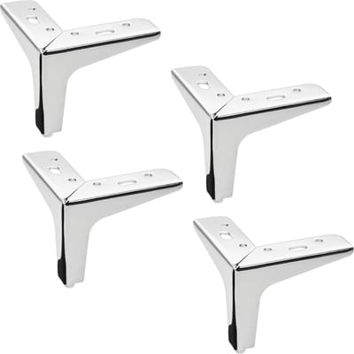 4 stuks SOTECH meubelpoot Victor, chroom gepolijst, 135 x 135 x 40 mm, hoogte: 100 mm