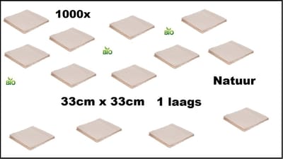 1000x BIO servetten 33cm 1 laags natuurlijke kleur - servet diner eten festival snack carnaval festival evenement