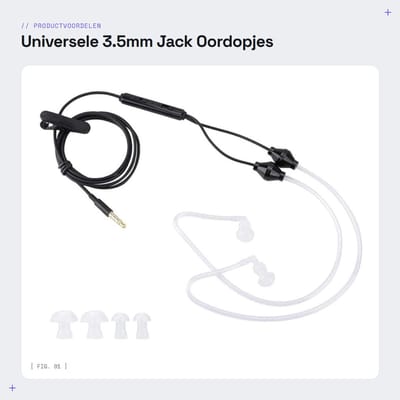 Dailygoods - Universele 3.5mm Jack Oordopjes - Anti-Radiatie - Zwart - In-Ear Koptelefoon - Hoogwaardige Geluidskwaliteit - Geschikt voor Volwassenen