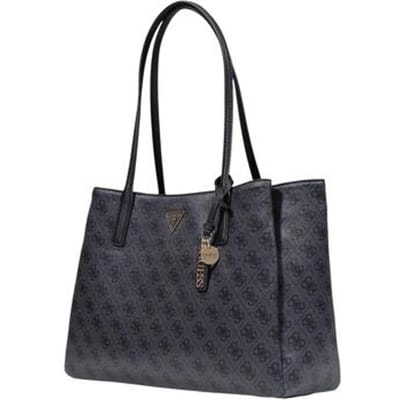 GUESS schoudertas business tas met laptopvak Noelle II Tech Tote Coal Logo donkergrijs