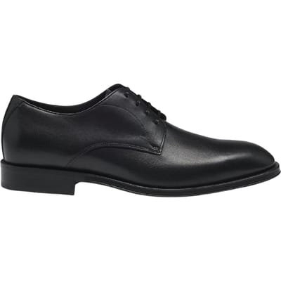 Boss Herenformele schoenen van leer met lage blokhak (Donkerbruin)