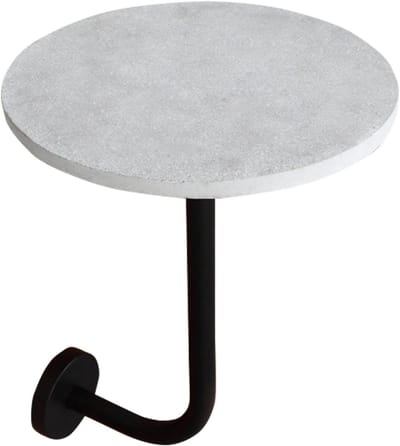 Wandtafel Rond - Bistrotafel Bartafel - Ruimte Besparen - Afgeronde Rand - Dia 40 cm - Grijs Cement