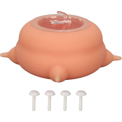 Puppymelk Voerbak 200ml Simulatie Puppy Verpleegstation Speenvoeder met Zuignappen voor beige