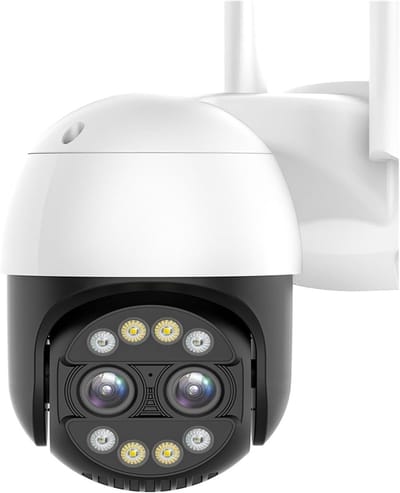 Beveiligingscamera Buiten - IP Camera WiFi - Huis Beveiligen - Dubbele Lens 8x Zoom - 4K 8MP - Wit