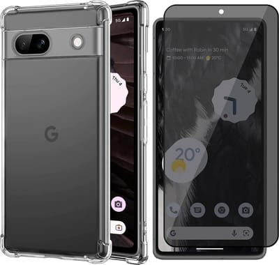 Hoesje geschikt voor Google Pixel 7 - Privacy Screenprotector Volledig Dekkend Glas - Shockproof Transparant