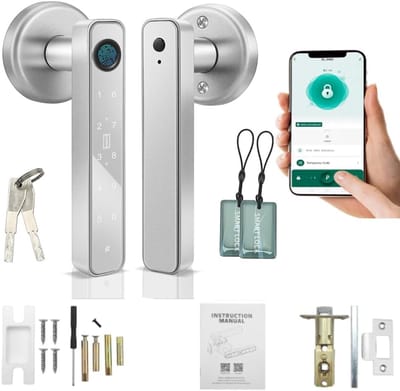 Elektronisch Deurslot - Slim Deurslot - Huis Beveiligen - Veelzijdige Ontgrendeling - 35-55 mm Deurdikte - Zilver