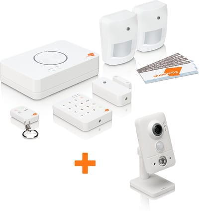 WoonVeilig Voordeelbundel - Slim Draadloos Alarmsysteem & Binnencamera - Inbraakbeveiliging met AI-Detectie & Direct bericht met opname bij onraad - Inclusief Huiscentrale & Sensoren