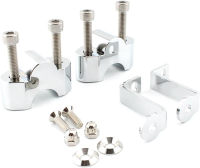 Motorfiets Stuurverhogers - Handvat Verhoging - Comfortabeler Rijden - CNC Aluminium - 15mm Omhoog 50mm Achteruit - Zilver