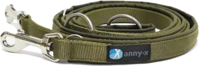 AnnyX verstelbare Hondenriem - FUN - Olijfgroen - Lengte 3 meter - 2,5cm breed - politielijn - Trainingslijn - Voor middelgrote tot grote (sterke) honden