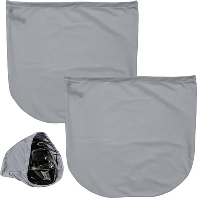 Helmtas met trekkoord voor ski- en motorhelmen, krasbestendige hoes, pluche materiaal, 43-46 cm, ideaal voor bescherming en opslag van helmen en accessoires, 2 stuks, grijs
