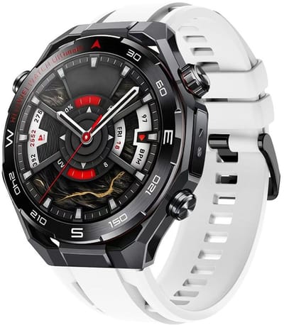 Siliconen bandje - geschikt voor Huawei Watch Ultimate 2 / Watch GT 5 (Pro) 46 mm / GT 6 (PRO) 46mm - wit