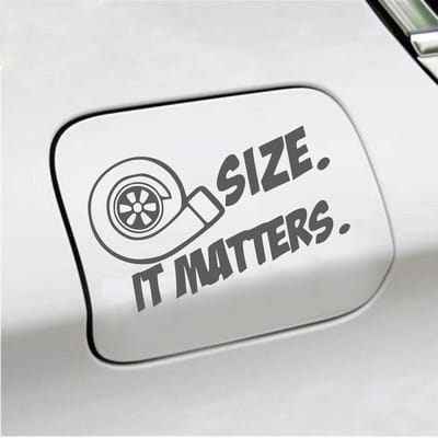 Bumpersticker - Size It Matters - 10 X 17 - Antraciet