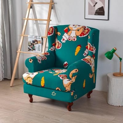 Geometrische Vleugelstoelhoes Stretch Spandex Vleugelstoelhoezen Fauteuilhoes Meubelbeschermhoes Met Zitkussens