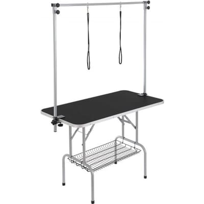 VEVOR Trimtafel 1300x617x1818mm Scheertafel Roestvrijstalen Honden Trimtafel 150kg Laadvermogen Kaptafel Hond Opvouwbare Trimtafel voor Huisdieren 1137.9x609.6mm Tafelblad Ideaal voor Baden Trimmen Drogen Borstelen
