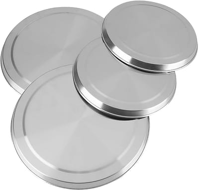 Dailygoods- Afdekplaat Set van 4 - Roestvrij Staal - Kookplaat Deksel - Branderkappen - Diameter 21/17 cm - Voorkomt Roest - Kookdeksel