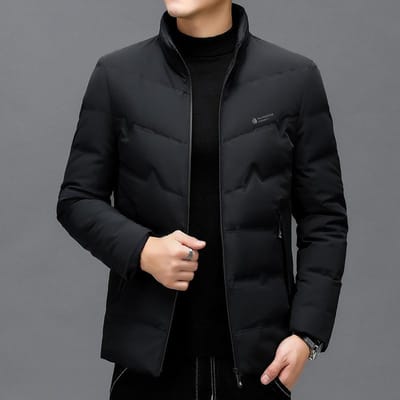 Winter Donzen Jas met Opstaande Kraag voor Heren, Eenvoudig, Modieus en Trendy Warme Jas, Casual Donzen Jas van Hoge Kwaliteit voor Jongeren en Middelbare Leeftijd 4XL black