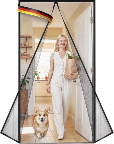 SnelShoppen - Insectenwerende Magnetische Deur, Vliegengordijn van Robuust Glasvezel, Extra Sterke Magneten, 90 x 210 cm voor Balkon, Patio en Tuin, G
