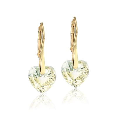 Montebello Oorbellen Lily HZ79 - Swarovski Hart - 925 Zilver Verguld - Ø10mm - 25mm