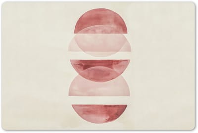 Placemats 45x30 cm - Placemat kunststof - 1 stuk - Minimalistisch - Cirkels - Roze - Borden onderleggers - Decoratie voor op tafel - Keuken tafeldecoratie accessoires - Vinyl onderlegger - Tafelversiering