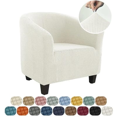 Clubstoelhoes Stretchkuipstoelhoes Effen kleur Bankhoes Polar Fleece Bankhoezen voor Studeerkamer Bar Counter Woonkamer 1pcs