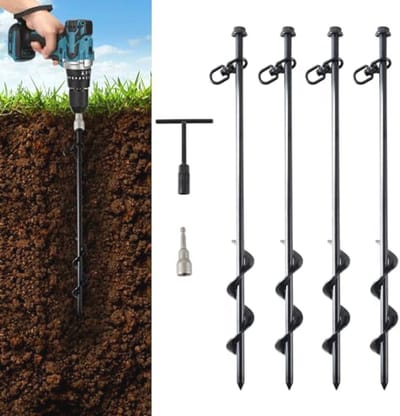 15,7 inch zware metalen grondankers voor tenten, trampolines en schuren - set van 4