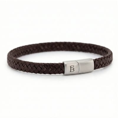 STEEL & BARNETT - Gevlochten Armband Heren - Riley - Bruin - Maat M