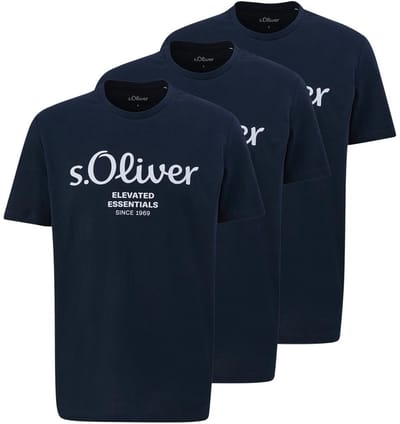 s.Oliver Heren t-shirt 3 pack Basic