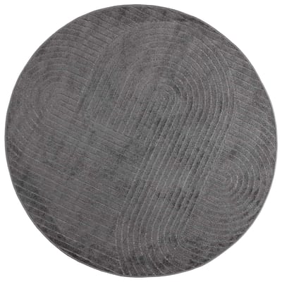vidaXL - Binnen- - en - buitenkleed - PALMERAS - Antraciet - Ø - 120 - CM - Polyester