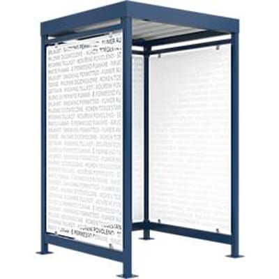 Rokersruimte Köln, Schäfer Shop Edition, staal, B 1510 x D 1510 x H 2510 mm, gentiaanblauw RAL 5010