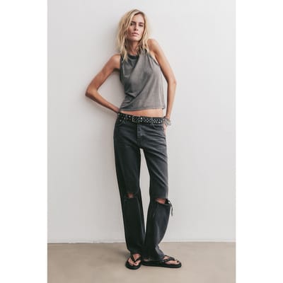 Mikuta The Black Ripped Relaxed Jeans Größe: W25 | Jeans Outlet | Damen | Schwarz