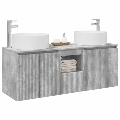 vidaXL - Badkamerkast - set - 3 - st - Betongrijs - 49,5 - x - 44,5 - x - 65,5 - cm