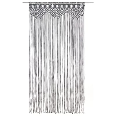 vidaXL - Gordijn - macramé - 140x240 - cm - katoen - antraciet